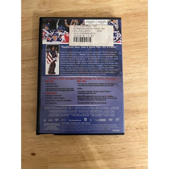Miracle 2004 DVD Widescreen Special Edition Kurt Russell Sports Drama Pre-Owned - Picture 2 of 4
